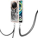 For Xiaomi Redmi A3 Electroplating Dual-side IMD Phone Case with Lanyard(Totem Elephant)