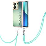 For Xiaomi Redmi Note 13 4G Global Electroplating Dual-side IMD Phone Case with Lanyard(Smile)