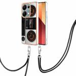 For Xiaomi Redmi Note 13 Pro 4G Global Electroplating Dual-side IMD Phone Case with Lanyard(Retro Radio)