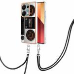 For Xiaomi Poco M6 Pro 4G Electroplating Dual-side IMD Phone Case with Lanyard(Retro Radio)