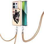 For Xiaomi Redmi Note 13 Pro 5G Global Electroplating Dual-side IMD Phone Case with Lanyard(Lucky Dog)