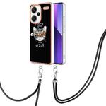 For Xiaomi Redmi Note 13 Pro+ 5G Electroplating Dual-side IMD Phone Case with Lanyard(Natural Growth)