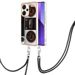 For Xiaomi Redmi Note 13 Pro+ 5G Electroplating Dual-side IMD Phone Case with Lanyard(Retro Radio)