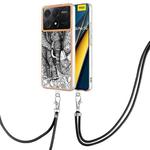 For Xiaomi Redmi K70E Electroplating Dual-side IMD Phone Case with Lanyard(Totem Elephant)