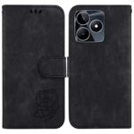 For Realme C53 / Narzo N53 Little Tiger Embossed Leather Phone Case(Black)