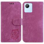 For Realme C30 / C30s / Narzo 50i Little Tiger Embossed Leather Phone Case(Rose Red)