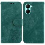 For Realme C33 Little Tiger Embossed Leather Phone Case(Green)