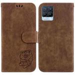 For Realme 8 / 8 Pro Little Tiger Embossed Leather Phone Case(Brown)