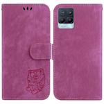 For Realme 8 / 8 Pro Little Tiger Embossed Leather Phone Case(Rose Red)