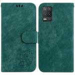 For Realme 8 5G Global / V13 5G Little Tiger Embossed Leather Phone Case(Green)