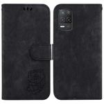 For Realme 8 5G Global / V13 5G Little Tiger Embossed Leather Phone Case(Black)