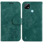 For Realme C21 Little Tiger Embossed Leather Phone Case(Green)