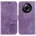 For Realme 11 5G/Narzo 60 India Version Little Tiger Embossed Leather Phone Case(Purple)