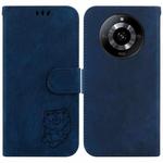 For Realme 11 5G/Narzo 60 India Version Little Tiger Embossed Leather Phone Case(Dark Blue)