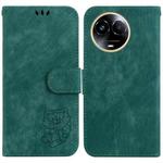 For Realme 11 5G Global Little Tiger Embossed Leather Phone Case(Green)