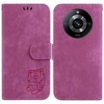 For Realme 11 Pro / 11 Pro+ / Narzo 60 Pro Little Tiger Embossed Leather Phone Case(Rose Red)