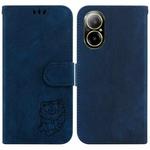 For Realme C67 4G Global Little Tiger Embossed Leather Phone Case(Dark Blue)