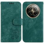 For Realme 12 Pro+ Global Little Tiger Embossed Leather Phone Case(Green)