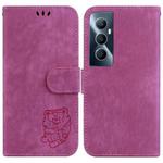 For Realme C65 4G Little Tiger Embossed Leather Phone Case(Rose Red)