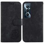 For Realme C65 4G Little Tiger Embossed Leather Phone Case(Black)