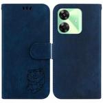 For Realme C61 / C63 / Note 60 Little Tiger Embossed Leather Phone Case(Dark Blue)