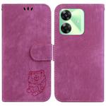 For Realme C61 / C63 / Note 60 Little Tiger Embossed Leather Phone Case(Rose Red)