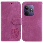 For Realme GT 6 / GT 6T / GT Neo6 Little Tiger Embossed Leather Phone Case(Rose Red)