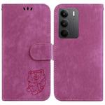 For Realme C75 Little Tiger Embossed Leather Phone Case(Rose Red)