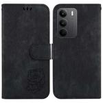 For Realme C75 Little Tiger Embossed Leather Phone Case(Black)