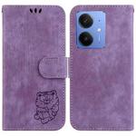 For Realme Neo7 SE Little Tiger Embossed Leather Phone Case(Purple)