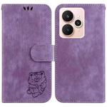 For Realme 15 5G / Realme 15 Pro 5G Little Tiger Embossed Leather Phone Case(Purple)