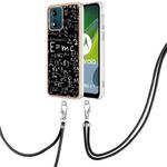 For Motorola Moto E13 Electroplating Dual-side IMD Phone Case with Lanyard(Equation)