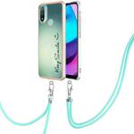 For Motorola Moto E20 / E30 / E40 Electroplating Dual-side IMD Phone Case with Lanyard(Smile)