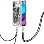 For Motorola Moto E20 / E30 / E40 Electroplating Dual-side IMD Phone Case with Lanyard(Totem Elephant)