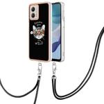 For Motorola Moto G53 / G13 / G23 Electroplating Dual-side IMD Phone Case with Lanyard(Natural Growth)