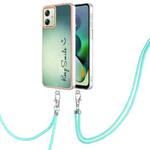 For Motorola Moto G54 Electroplating Dual-side IMD Phone Case with Lanyard(Smile)