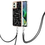 For Motorola Moto G54 Electroplating Dual-side IMD Phone Case with Lanyard(Equation)