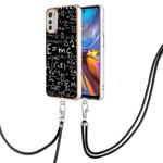 For Motorola Moto E32 4G/E32s Electroplating Dual-side IMD Phone Case with Lanyard(Equation)