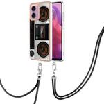 For Motorola Moto G04 4G / G24 4G Electroplating Dual-side IMD Phone Case with Lanyard(Retro Radio)