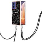 For Motorola Moto G85 Electroplating Dual-side IMD Phone Case with Lanyard(Equation)