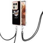 For Motorola Edge 50 Ultra Electroplating Dual-side IMD Phone Case with Lanyard(Natural Growth)