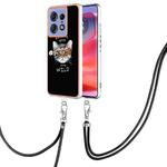 For Motorola Edge 50 Pro Electroplating Dual-side IMD Phone Case with Lanyard(Natural Growth)