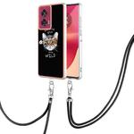 For Motorola Edge 50 Fusion Electroplating Dual-side IMD Phone Case with Lanyard(Natural Growth)