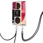 For Motorola Edge 50 Fusion Electroplating Dual-side IMD Phone Case with Lanyard(Retro Radio)