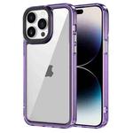 For iPhone 14 Pro Transparent Acrylic + TPU Shockproof Phone Case(Transparent Purple)