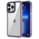 For iPhone 13 Pro Max Transparent Acrylic + TPU Shockproof Phone Case(Transparent Purple)