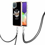 For Samsung Galaxy A12 Electroplating Dual-side IMD Phone Case with Lanyard(Natural Growth)
