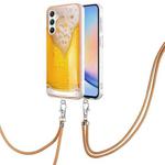 For Samsung Galaxy A25 5G / A24 Electroplating Dual-side IMD Phone Case with Lanyard(Draft Beer)