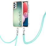 For Samsung Galaxy A34 5G Electroplating Dual-side IMD Phone Case with Lanyard(Smile)