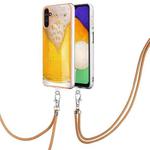 For Samsung Galaxy A53 5G Electroplating Dual-side IMD Phone Case with Lanyard(Draft Beer)